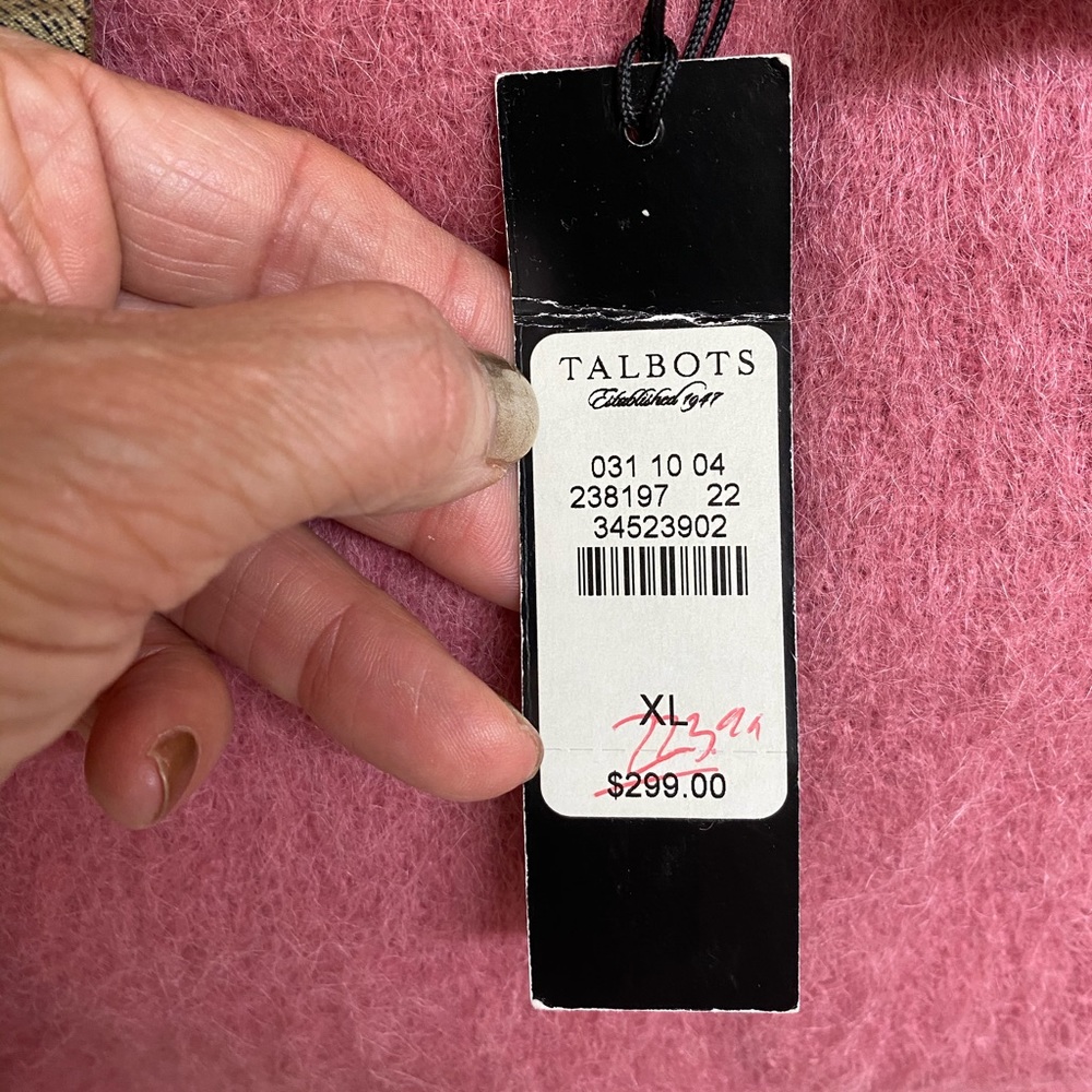 Talbots Mauve Pink Wool Alpaca Mohair Coat XL - Picture 11 of 12